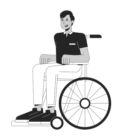 Indian man in wheelchair  Illustration