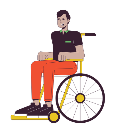 Indian man in wheelchair  Illustration