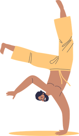 Indian man performing thai chi Illustration
