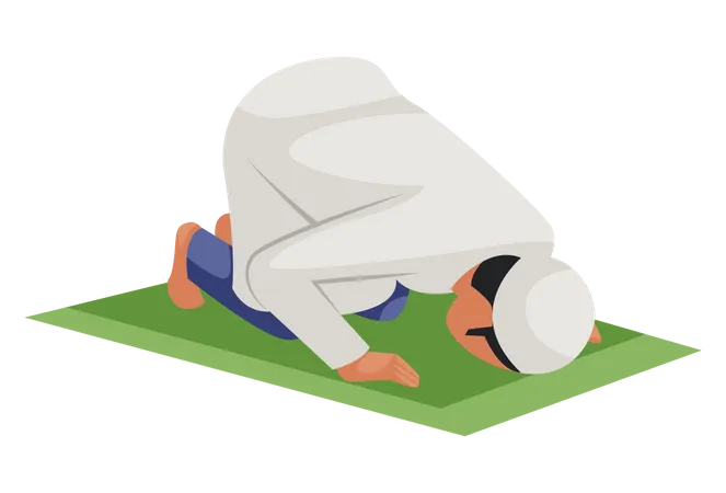 Indian Muslim man is praying to God  Illustration