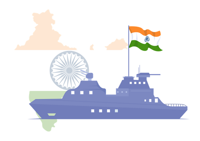 Indian Navy Day Greeting  Illustration