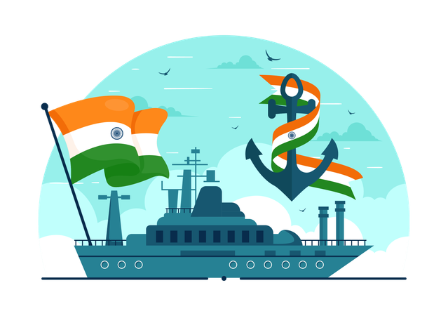 Indian Navy Day  Illustration