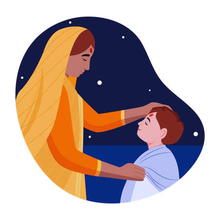 Indian people doing Indian ritual  Illustration