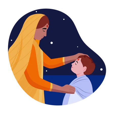 Indian people doing Indian ritual  Illustration