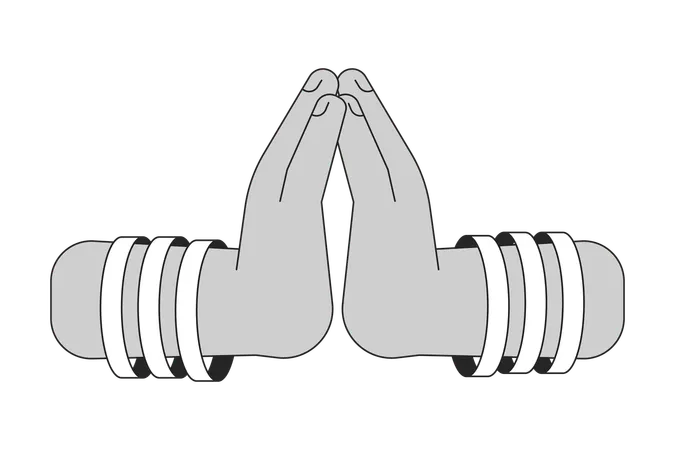 Indian praying hands  Illustration