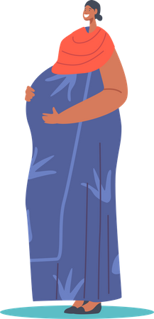 Indian Pregnant Woman  Illustration