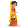 indian woman priest illustration free download