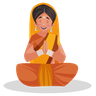 indian priestess illustration