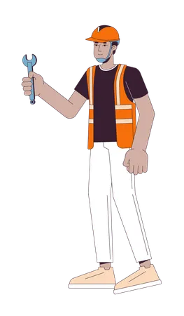 Indian repairman construction worker  Illustration