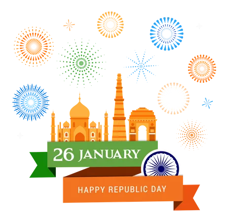 Indian Republic Day Concept Design Banner Poster Template And Logo Illustration
