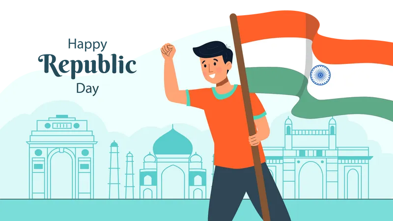 Indian Republic Day  イラスト