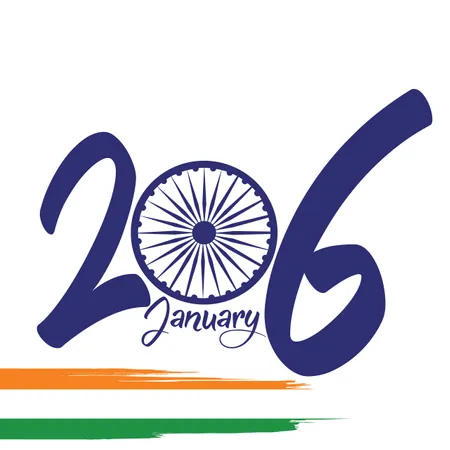 Indian Republic Day Concept With Text 26 January  Illustration