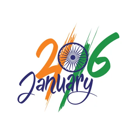インド共和国記念日のコンセプトとテキスト 1 月 26 日  イラスト