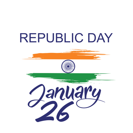 Indian Republic Day Concept With Text 26 January Illustration