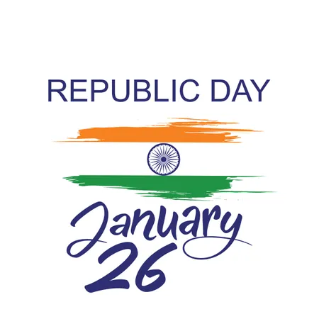텍스트 1월 26일 인도 공화국의 날 개념  일러스트레이션