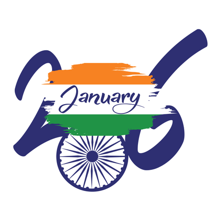 Indian Republic Day Concept With Text 26 January  Illustration