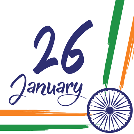 Indian Republic Day Concept With Text 26 January  Illustration