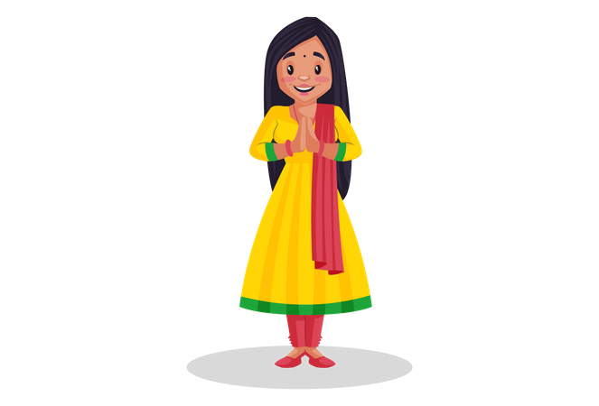 Indian singer standing in welcome pose  Illustration