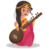 illustration for playing veena