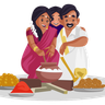 tamil family illustration svg