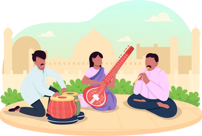 Indian traditional music Illustration