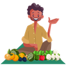 illustrations of indian vegetable seller