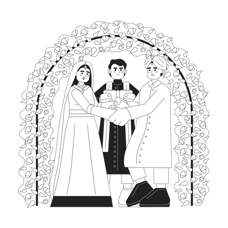 Indian wedding ceremony  Illustration