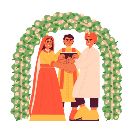 Indian wedding ceremony  Illustration