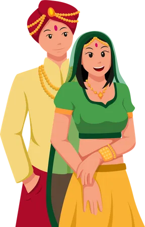 Indian Wedding Couple  Illustration