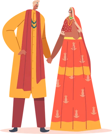 Indian Wedding couple  Illustration