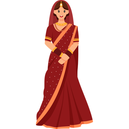 Indian Wedding Dress  Illustration