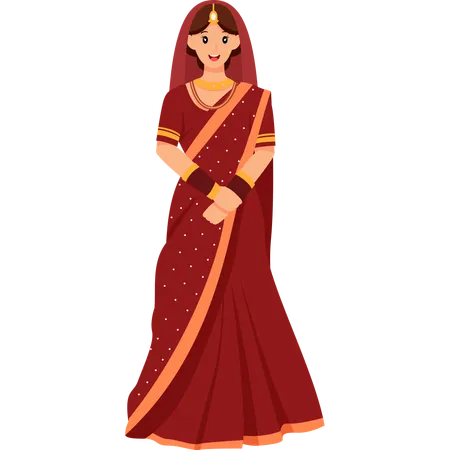 Indian Wedding Dress  Illustration