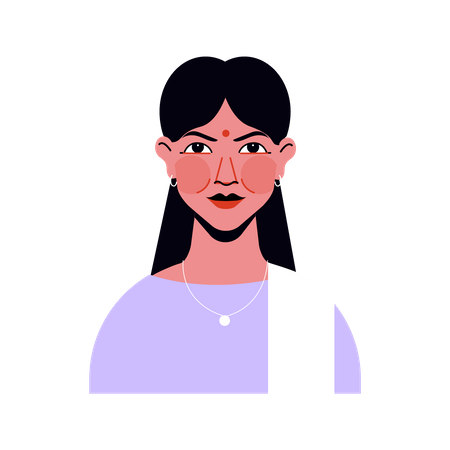 Indian Woman Avatar  Illustration