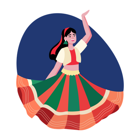 Indian woman in Traditional dress  Illustration