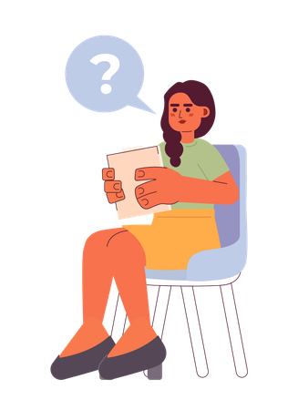 Indian woman interviewer asking question  Illustration