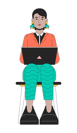 Indian woman job seeker  Illustration