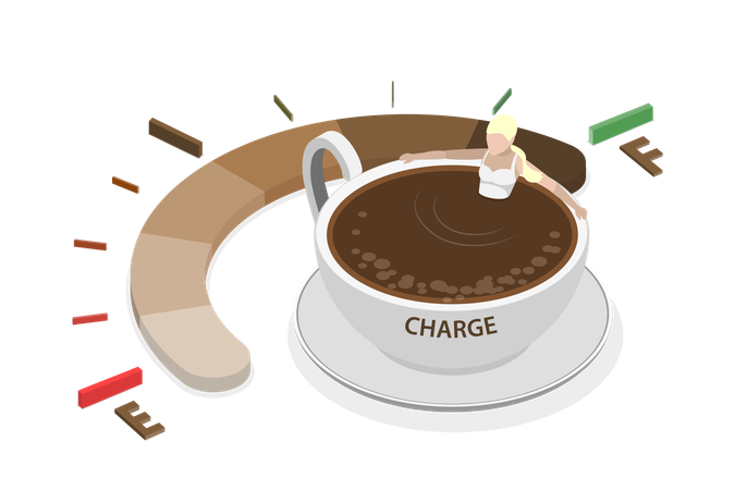 Medidor de repostaje de café  Ilustración