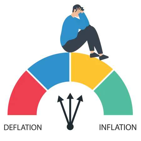 Indicador de deflación e inflación  Ilustración