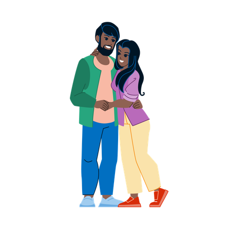 Couple heureux indien  Illustration