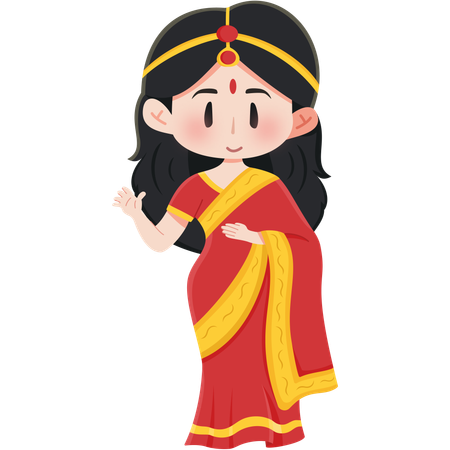 Fille indienne Sari  Illustration