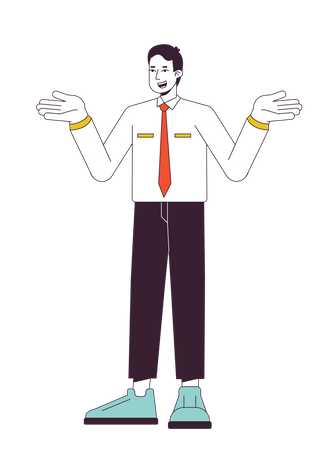 Indifferent office man shrugging  Illustration