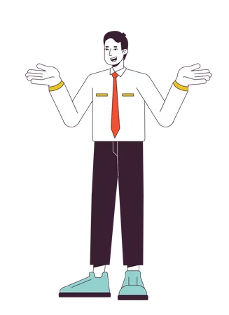 Indifferent office man shrugging  Illustration