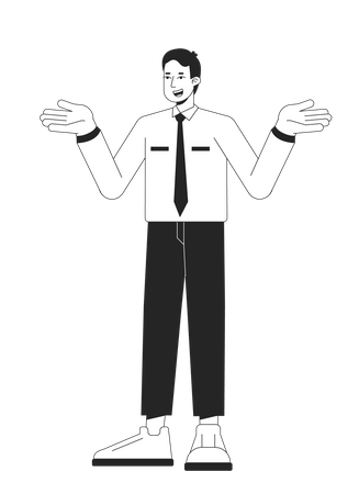 Indifferent office man shrugging  Illustration