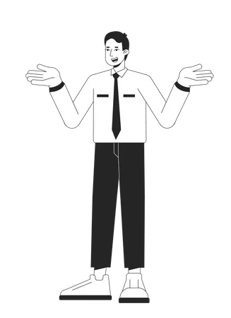 Indifferent office man shrugging  Illustration