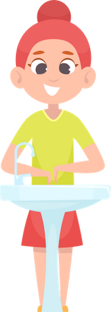 Menino indiano lavando as mãos  Ilustração