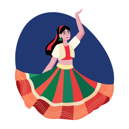 Indische Frau in traditioneller Kleidung  Illustration