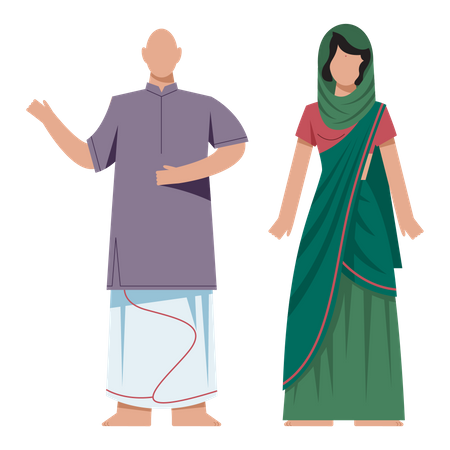 Indische Sadhu-Familie  Illustration