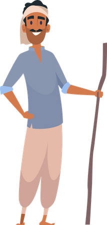 Indischer Bauer  Illustration