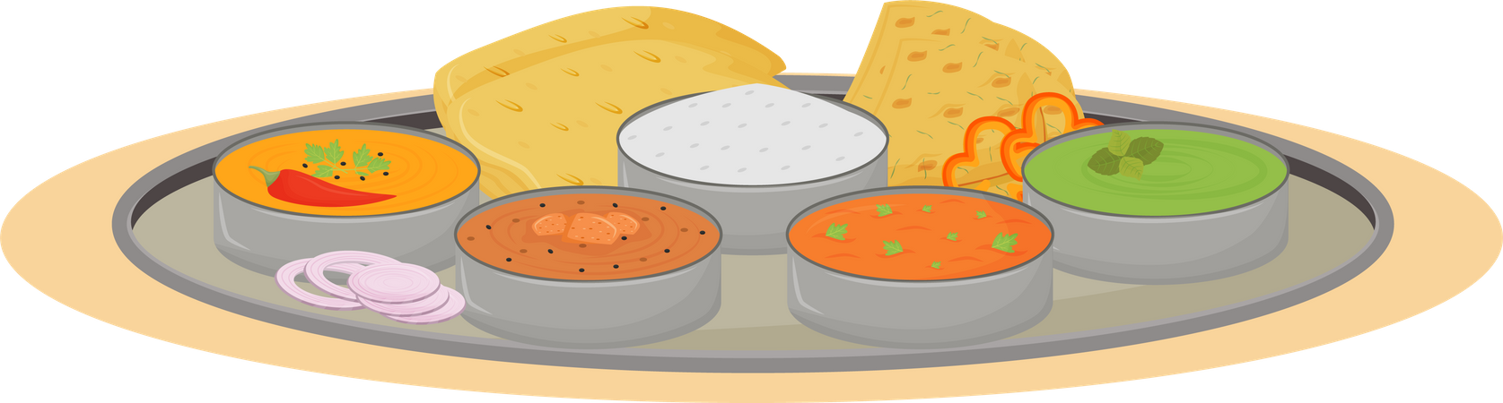 Indisches Essen Gericht  Illustration