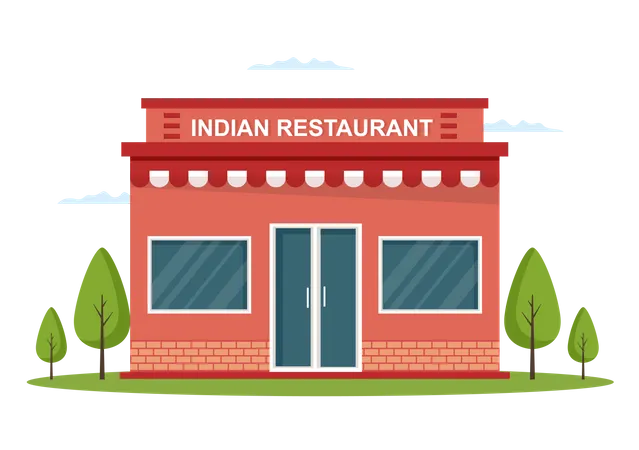 Indisches Restaurant  Illustration